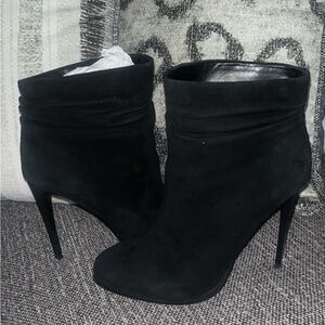 Aldo Black Suede Heeled Boots